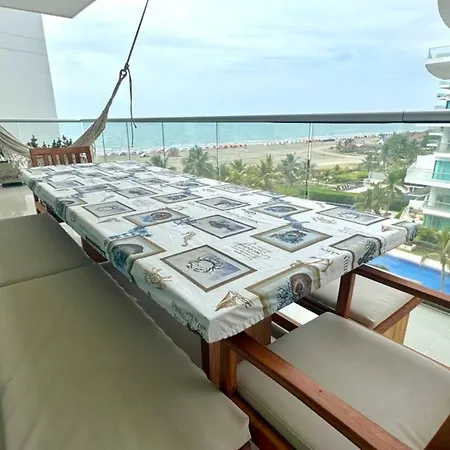 Apartamento Beachfront Luxury 2br - Pool, Balcony & Ocean Vie Cartagena
